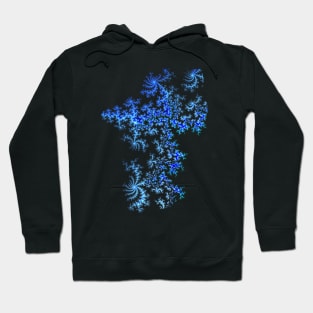 Mandelbrot Fractal Blue Ice Crystals Hoodie